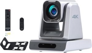 Caméra de conférence PTZ 4K30 Ultra HD, zoom optique 12x, sorties USB/HDMI/LAN, télécommande Ergo-Ease, mise au point automatique TOF pour streaming, vidéoconférence, réunion, église