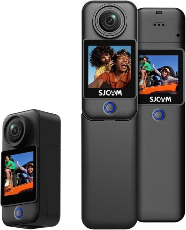 SJCAM C300 Caméra Sport 4K30FPS 20 MP, Double Écran 2,4 G/5 G WiFi Caméra Étanche sous-Marine 30M EIS Anti-Vibration avec 2 Batterie 2800 + 1000 mAh Kit d'Accessoires