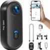 NinjaCam Mini Action Cam 4K WiFi, Caméra pour Casque de Moto, Caméscope pour Animaux de Compagnie, Caméra d'action Étanche Portable sans Fil pour Sports Extérieurs